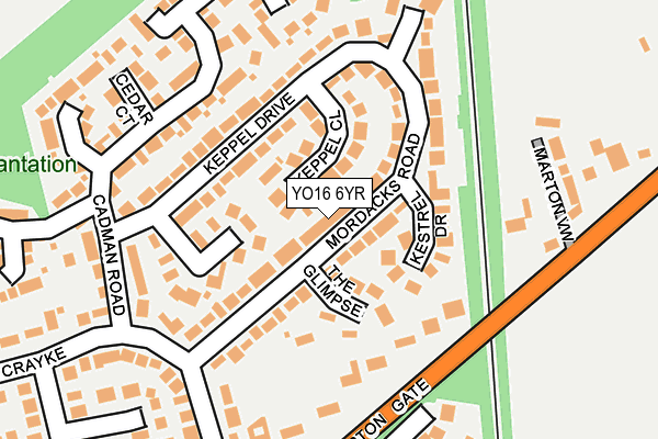 YO16 6YR map - OS OpenMap – Local (Ordnance Survey)