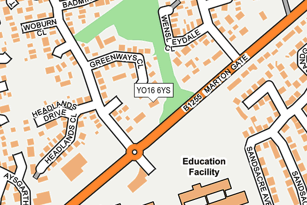 YO16 6YS map - OS OpenMap – Local (Ordnance Survey)