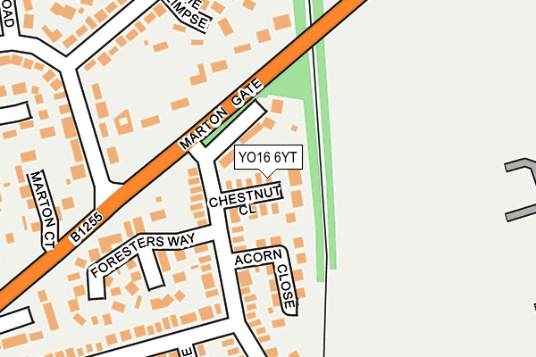 YO16 6YT map - OS OpenMap – Local (Ordnance Survey)