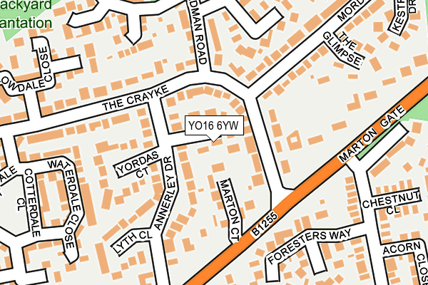YO16 6YW map - OS OpenMap – Local (Ordnance Survey)