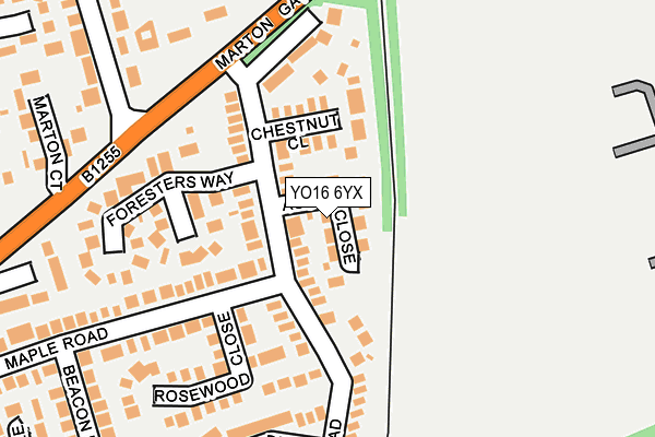 YO16 6YX map - OS OpenMap – Local (Ordnance Survey)