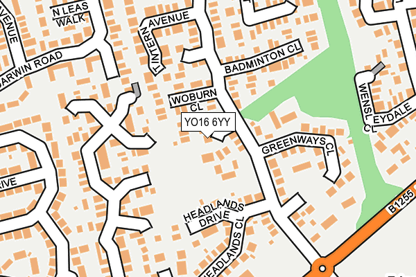 YO16 6YY map - OS OpenMap – Local (Ordnance Survey)