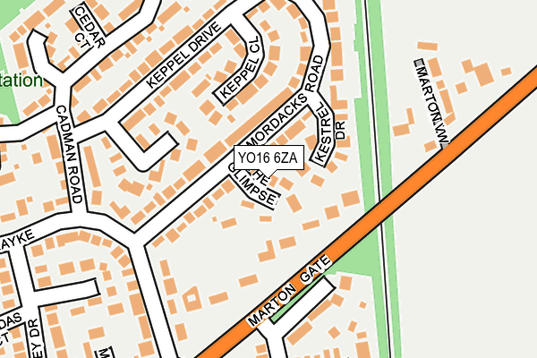 YO16 6ZA map - OS OpenMap – Local (Ordnance Survey)