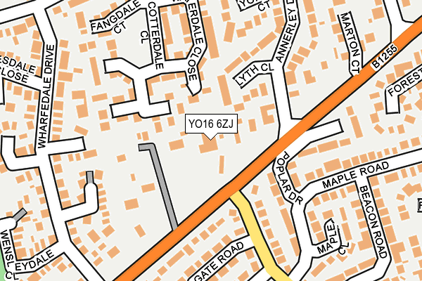 YO16 6ZJ map - OS OpenMap – Local (Ordnance Survey)