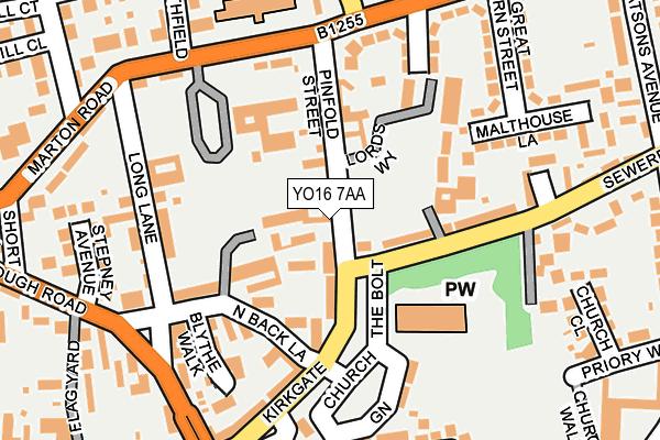YO16 7AA map - OS OpenMap – Local (Ordnance Survey)