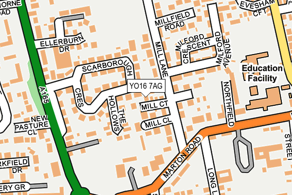 YO16 7AG map - OS OpenMap – Local (Ordnance Survey)