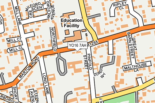 YO16 7AH map - OS OpenMap – Local (Ordnance Survey)