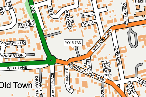 YO16 7AN map - OS OpenMap – Local (Ordnance Survey)