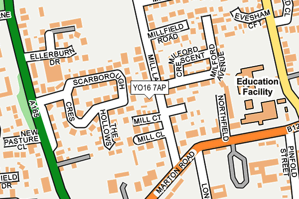 YO16 7AP map - OS OpenMap – Local (Ordnance Survey)