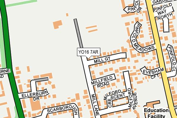 YO16 7AR map - OS OpenMap – Local (Ordnance Survey)