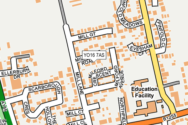 YO16 7AS map - OS OpenMap – Local (Ordnance Survey)