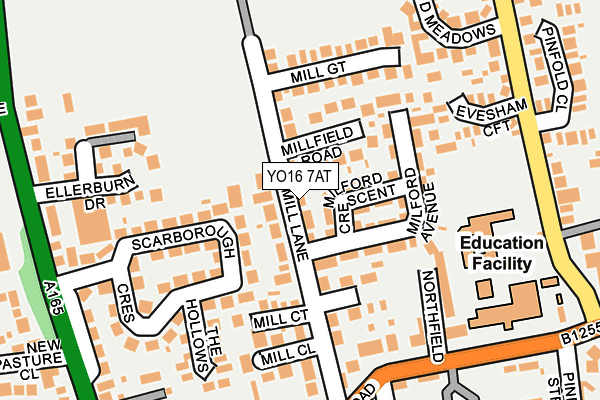 YO16 7AT map - OS OpenMap – Local (Ordnance Survey)