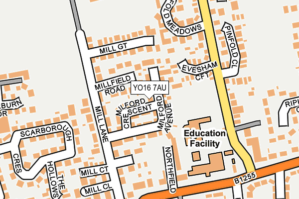 YO16 7AU map - OS OpenMap – Local (Ordnance Survey)