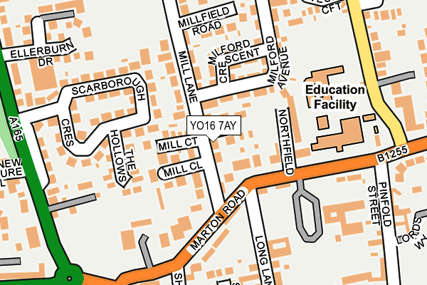 YO16 7AY map - OS OpenMap – Local (Ordnance Survey)