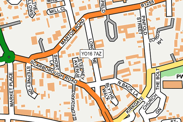 YO16 7AZ map - OS OpenMap – Local (Ordnance Survey)