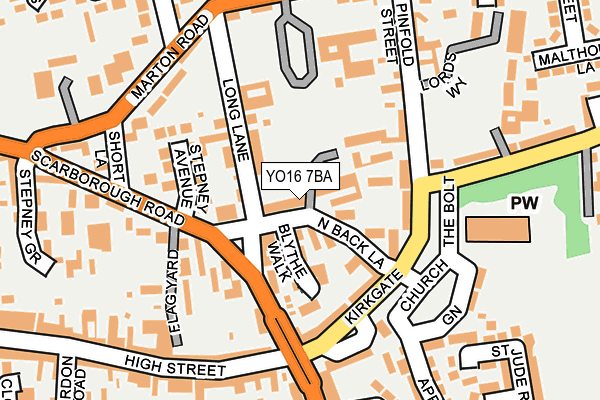 YO16 7BA map - OS OpenMap – Local (Ordnance Survey)