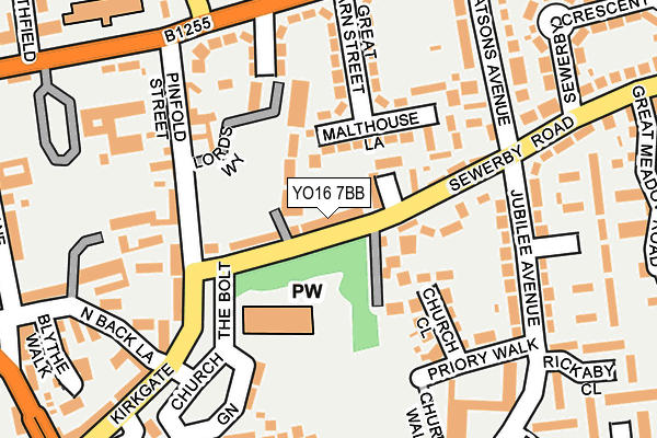 YO16 7BB map - OS OpenMap – Local (Ordnance Survey)