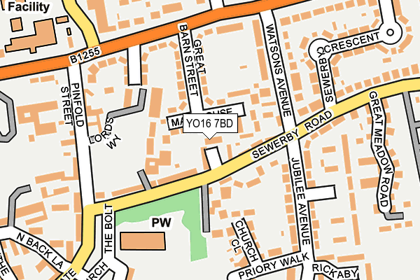 YO16 7BD map - OS OpenMap – Local (Ordnance Survey)