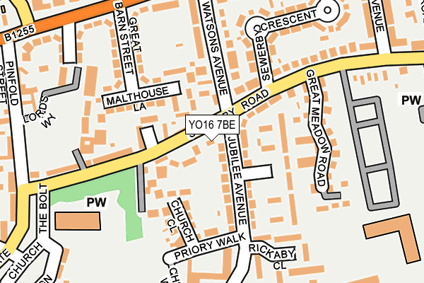 YO16 7BE map - OS OpenMap – Local (Ordnance Survey)