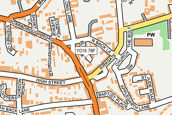 YO16 7BF map - OS OpenMap – Local (Ordnance Survey)