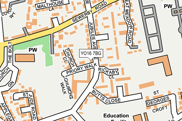 YO16 7BG map - OS OpenMap – Local (Ordnance Survey)