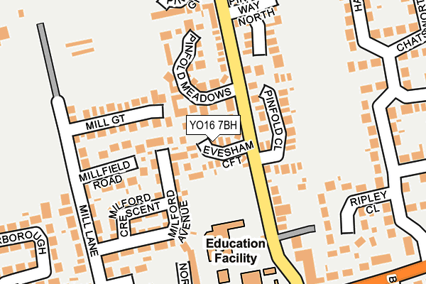 YO16 7BH map - OS OpenMap – Local (Ordnance Survey)
