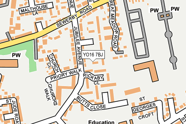 YO16 7BJ map - OS OpenMap – Local (Ordnance Survey)