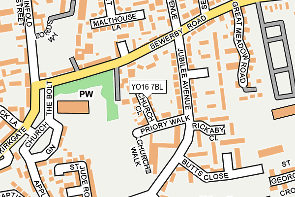 YO16 7BL map - OS OpenMap – Local (Ordnance Survey)