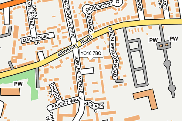 YO16 7BQ map - OS OpenMap – Local (Ordnance Survey)