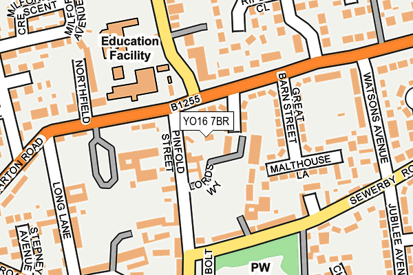 YO16 7BR map - OS OpenMap – Local (Ordnance Survey)