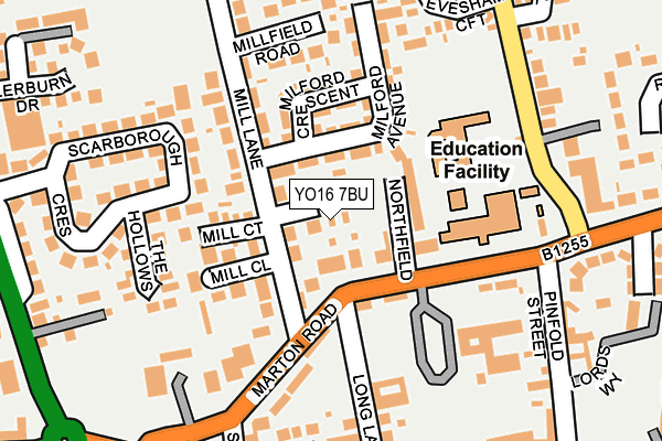 YO16 7BU map - OS OpenMap – Local (Ordnance Survey)