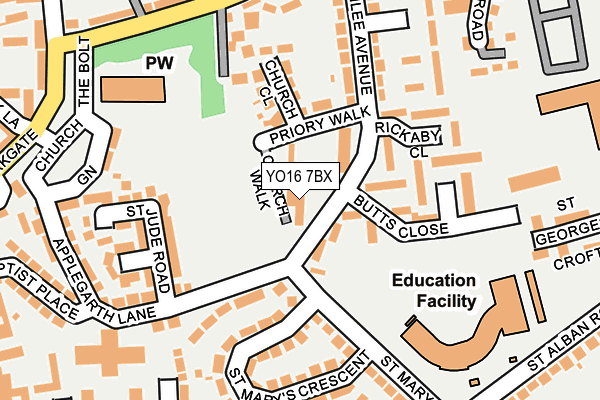 YO16 7BX map - OS OpenMap – Local (Ordnance Survey)