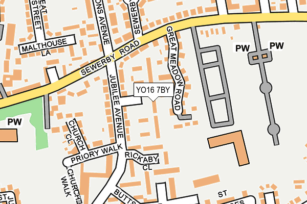 YO16 7BY map - OS OpenMap – Local (Ordnance Survey)