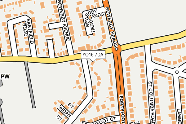 YO16 7DA map - OS OpenMap – Local (Ordnance Survey)