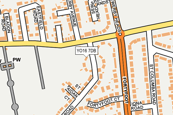 YO16 7DB map - OS OpenMap – Local (Ordnance Survey)