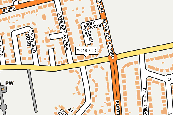 YO16 7DD map - OS OpenMap – Local (Ordnance Survey)