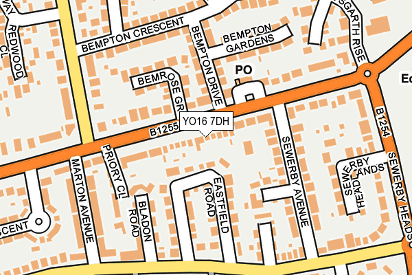 YO16 7DH map - OS OpenMap – Local (Ordnance Survey)