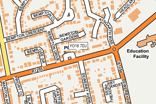 YO16 7DJ map - OS OpenMap – Local (Ordnance Survey)