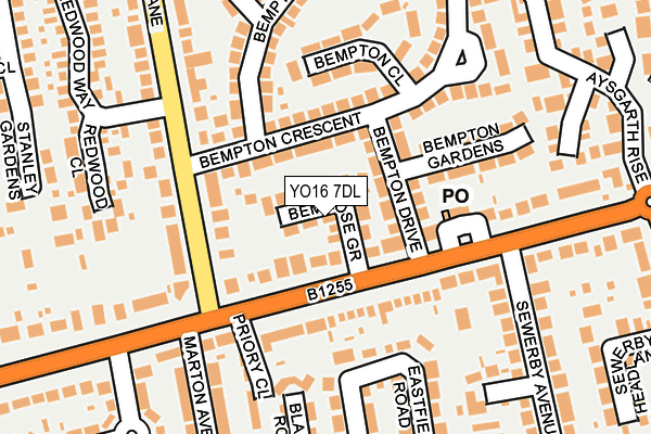 YO16 7DL map - OS OpenMap – Local (Ordnance Survey)
