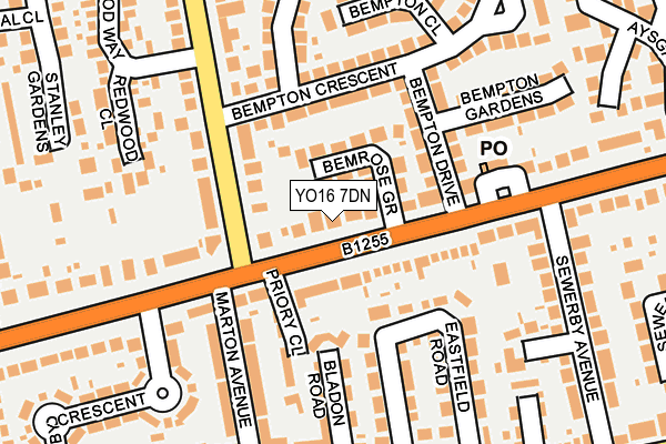 YO16 7DN map - OS OpenMap – Local (Ordnance Survey)