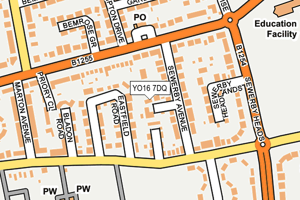 YO16 7DQ map - OS OpenMap – Local (Ordnance Survey)