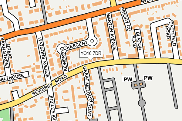 YO16 7DR map - OS OpenMap – Local (Ordnance Survey)