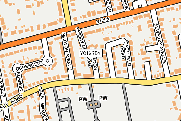 YO16 7DY map - OS OpenMap – Local (Ordnance Survey)