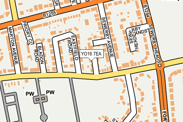 YO16 7EA map - OS OpenMap – Local (Ordnance Survey)