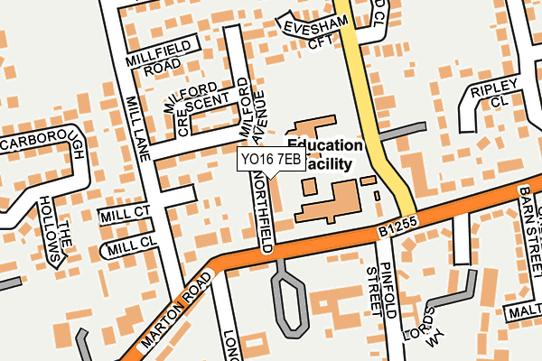 YO16 7EB map - OS OpenMap – Local (Ordnance Survey)