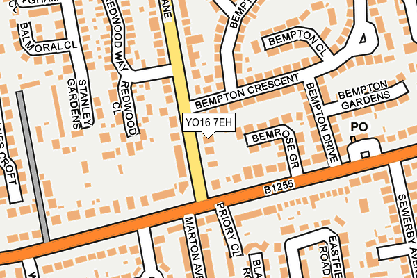 YO16 7EH map - OS OpenMap – Local (Ordnance Survey)