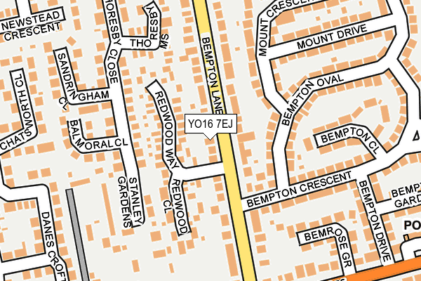 YO16 7EJ map - OS OpenMap – Local (Ordnance Survey)