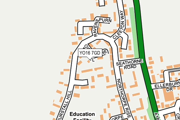 YO16 7GD map - OS OpenMap – Local (Ordnance Survey)