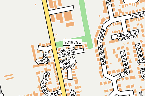 YO16 7GE map - OS OpenMap – Local (Ordnance Survey)