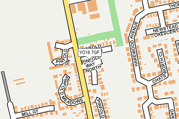 YO16 7GF map - OS OpenMap – Local (Ordnance Survey)